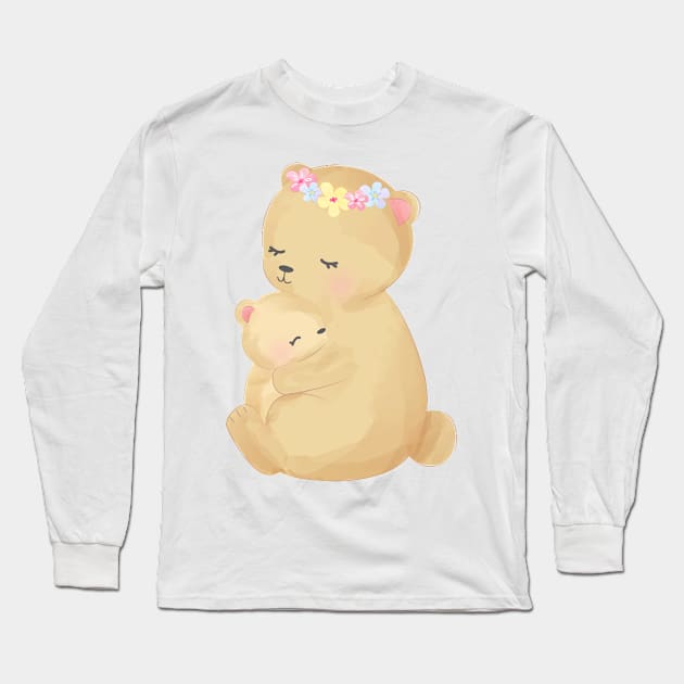 Panda Bear Long Sleeve T-Shirt by O2Graphic
